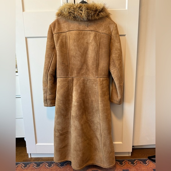 Vintage Cosa Nova suede & fur collar long coat - Picture 3 of 10